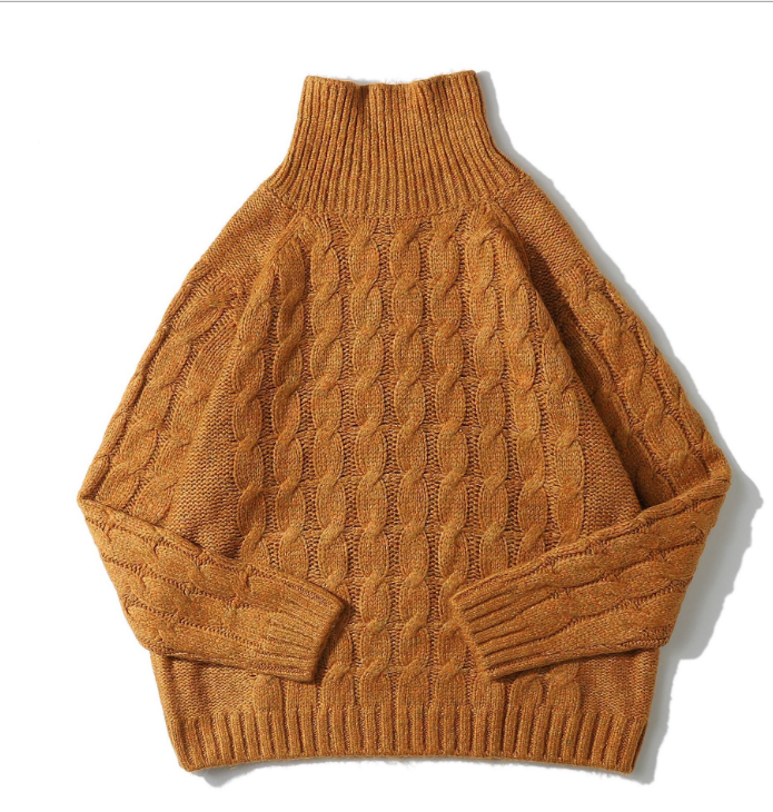 Yidao Vintage Loose Turtleneck Casual Winter Sweater