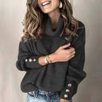 Vintage Casual Women’s Turtleneck Sweater - Long Sleeve