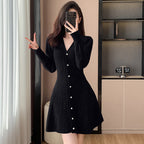 Casual New Year Christmas Waist-tight Shirt Dress