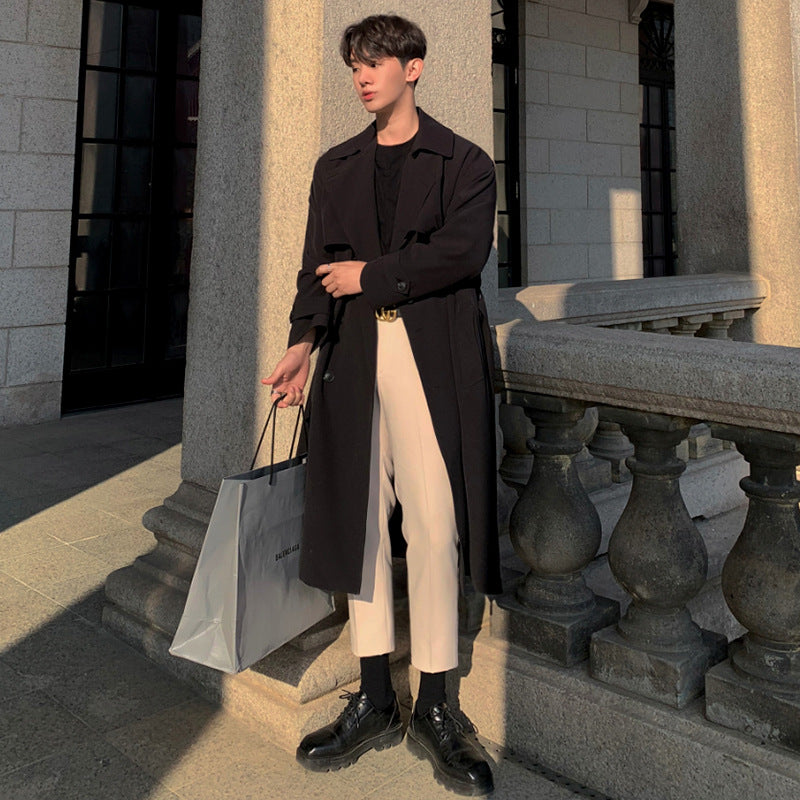 Men's Casual Mid-length Double-breasted Coat