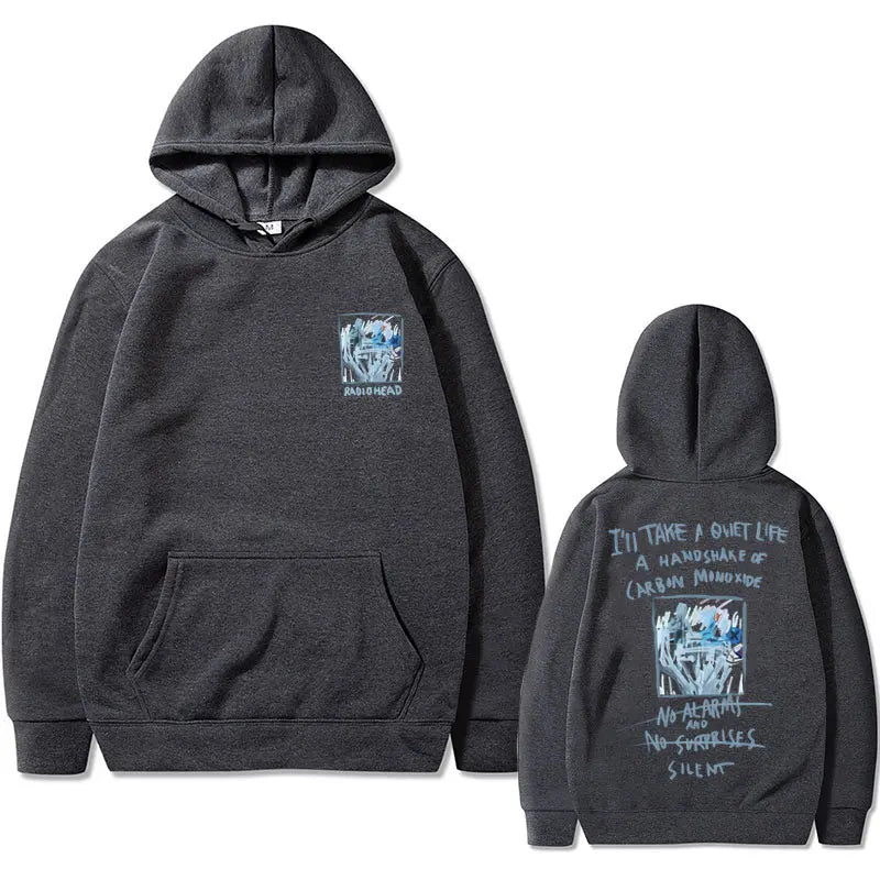 Radiohead "No Surprises" Album Print Oversized Hoodie | Streetwear