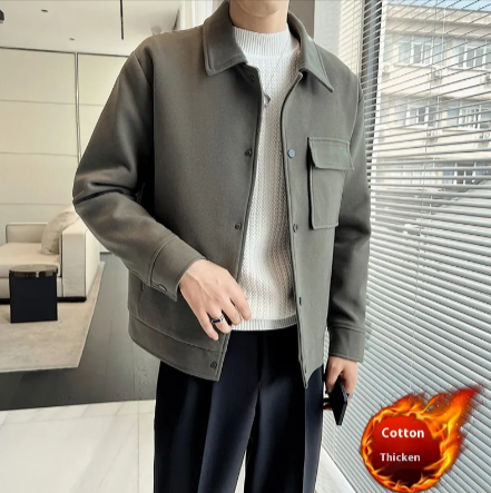Premium Short Woolen Overcoat