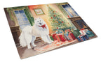 Samoyed Cozy Christmas Glass Cutting Board