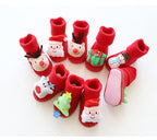 Thick Baby Walking Socks with Cartoon Designs (Christmas)