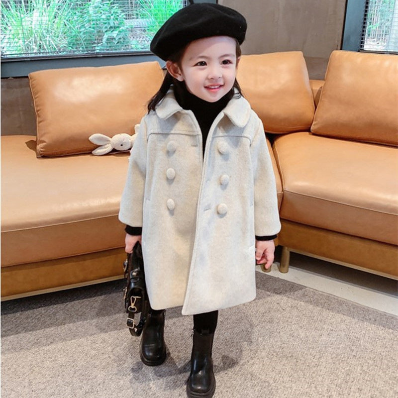Cotton Padded Double-breasted Wool Coat