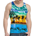 Men's Loose Casual 3D Digital Print Horse Tank Top