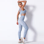 Seamless Hollow Peach Butt Yoga Pants & Bra Set