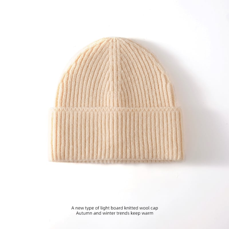 Warm Loose Solid Color Wool Fashion Hat | Embroidered Cap