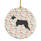 Boston Terrier Merry Christmas Ceramic Ornament