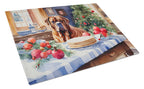 Dogue de Bordeaux Christmas Cookies Glass Cutting Board