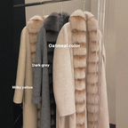 Alpaca Fleece Coat with Detachable Fox Fur Collar