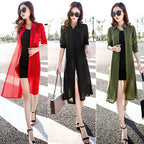 Mid-Length Beach Cover-Up Sun Protection Chiffon Shirt