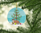 Snowshoe Cat Christmas Ceramic Ornament