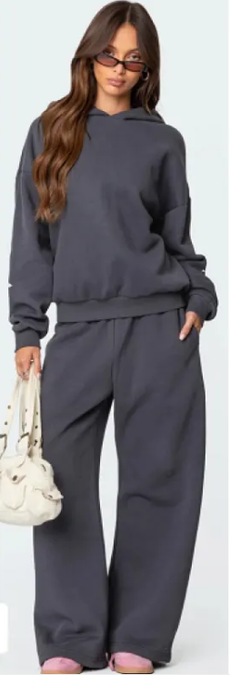Fleece-Lined Sports Hoodie Set | Streetwear