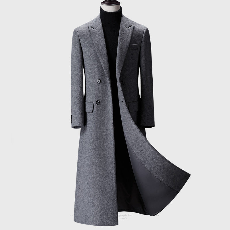Men's Woolen Cloth Trench Coat