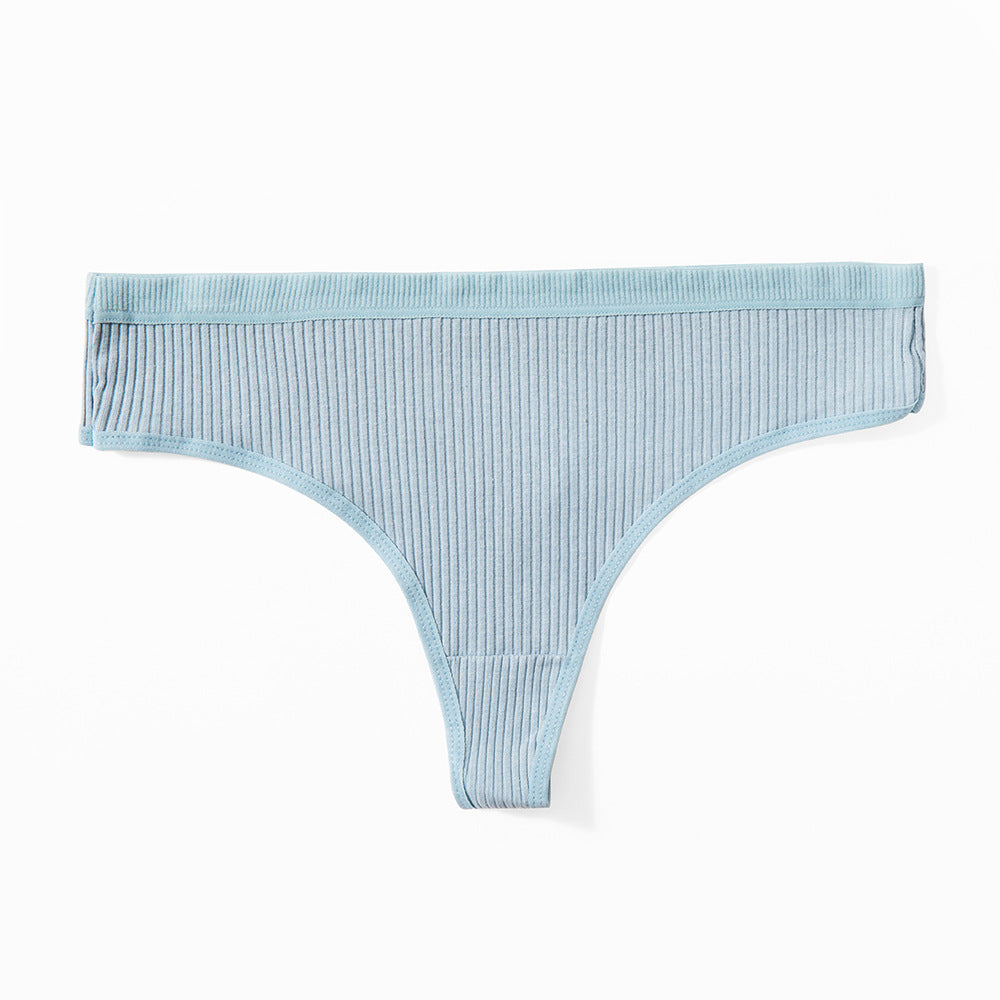 Trendy Solid Color Breathable Low Waist Women's Thongs