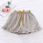 Girls' Lace-Up Checkered Shorts for Kids