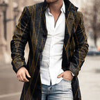 Men's Woolen Stand Collar Medium Long Casual Coat