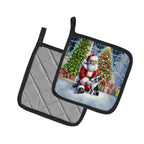 Boston Terrier and Santa Claus Pair of Pot Holders