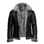 Men's Plush Jacket with Integrated Fur - Warm & Versatile