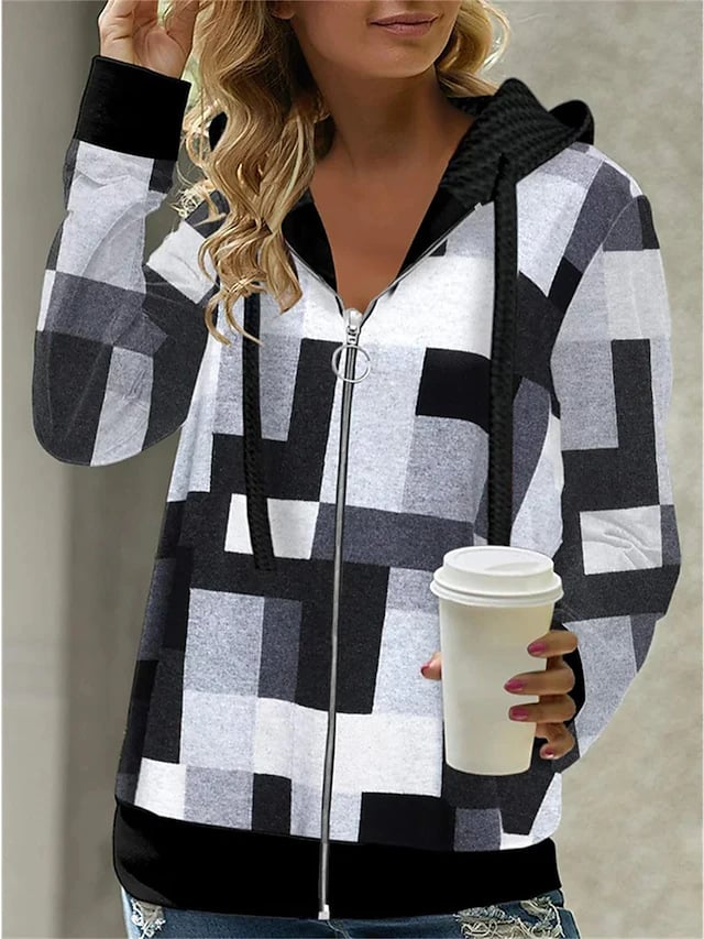 Loose Retro Hooded Zipper Sweatshirt | Streetwear