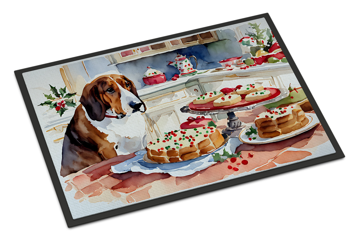 Basset Hound Christmas Cookies Doormat