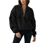 New Women's Half-Zip Sports Sweater for Autumn/Winter
