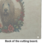 Komondor Christmas Flowers Glass Cutting Board