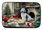 Old English Sheepdog Christmas Cookies Dish Drying Mat