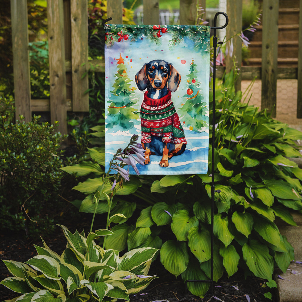 Dachshund Christmas Garden Flag