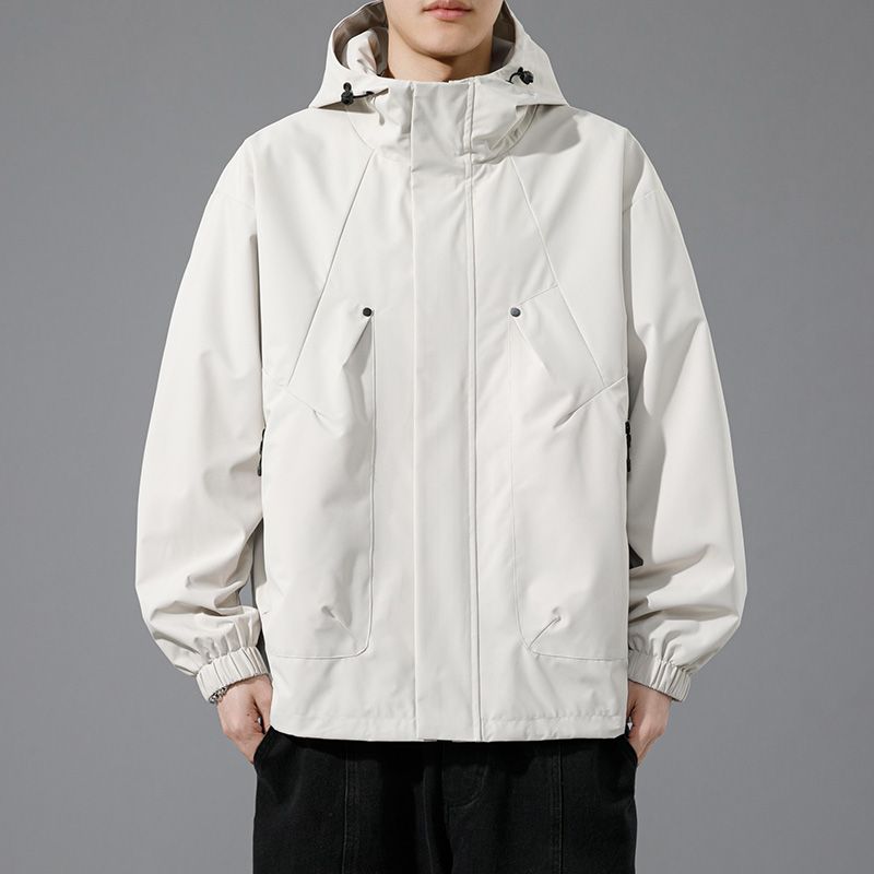 Men's Windproof Waterproof Hooded Jacket for Outdoors