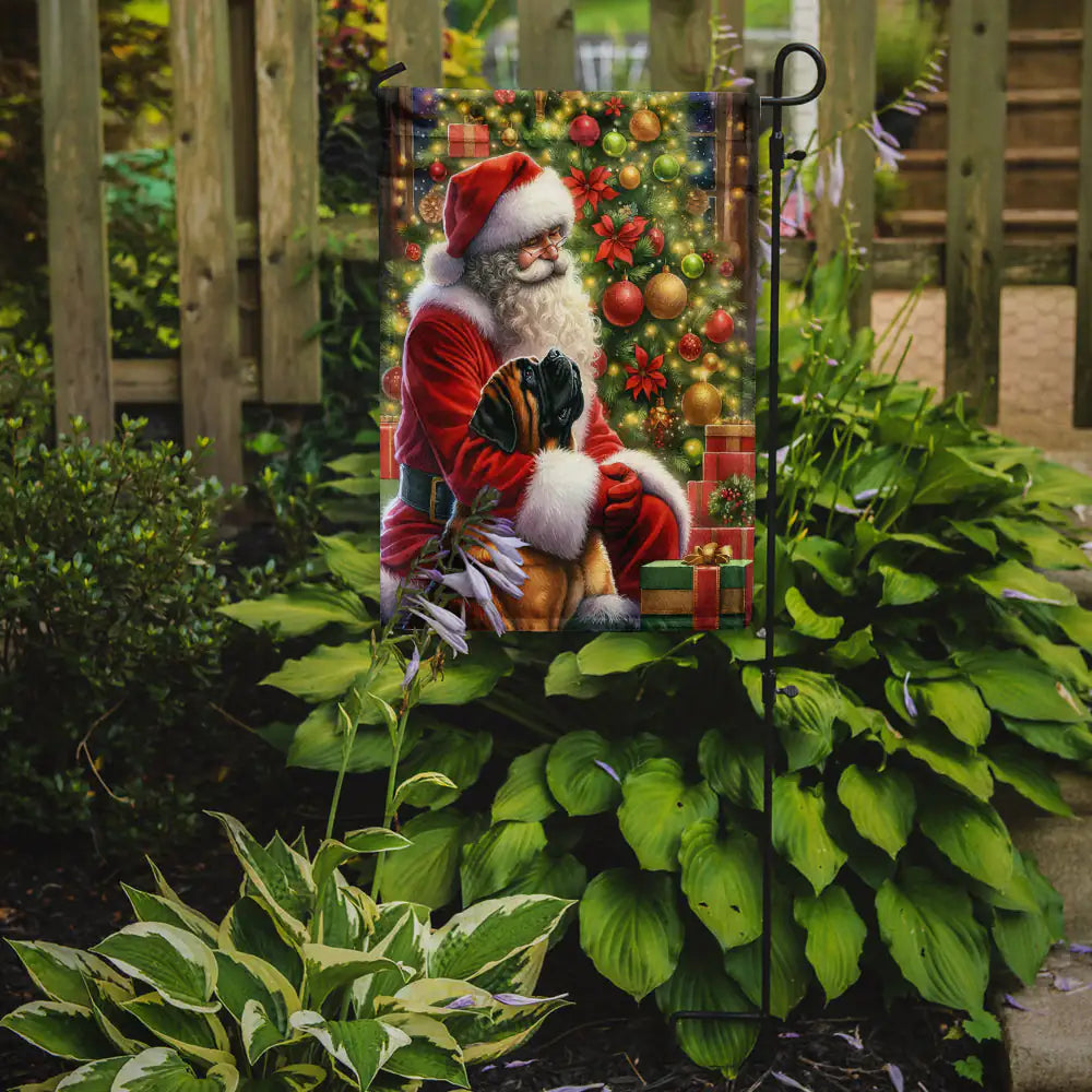 Mastiff and Santa Claus Garden Flag