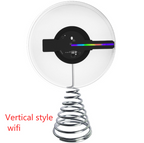 3D Holographic Fan 12cm Christmas Ball Desktop Stereo Night Lamp with WiFi, Music, USB