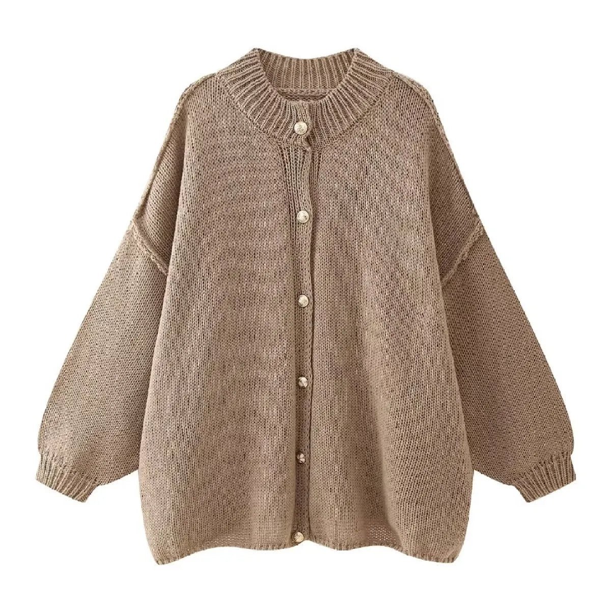 French Loose Round Neck Cardigan Sweater