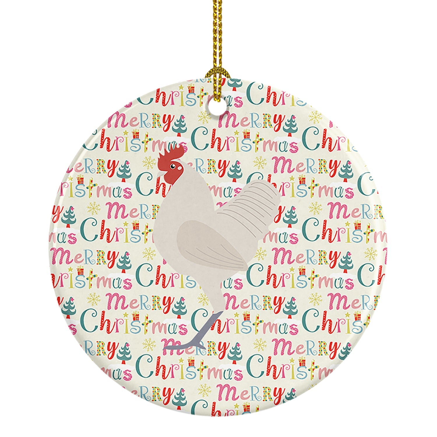 German Langshan Chicken Christmas Ceramic Ornament