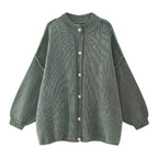 French Loose Round Neck Cardigan Sweater