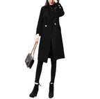 Hepburn Style Women's Mid-Length Wool Coat