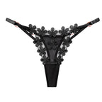 Japanese Style Sweet Floral Embroidered Thong 2263