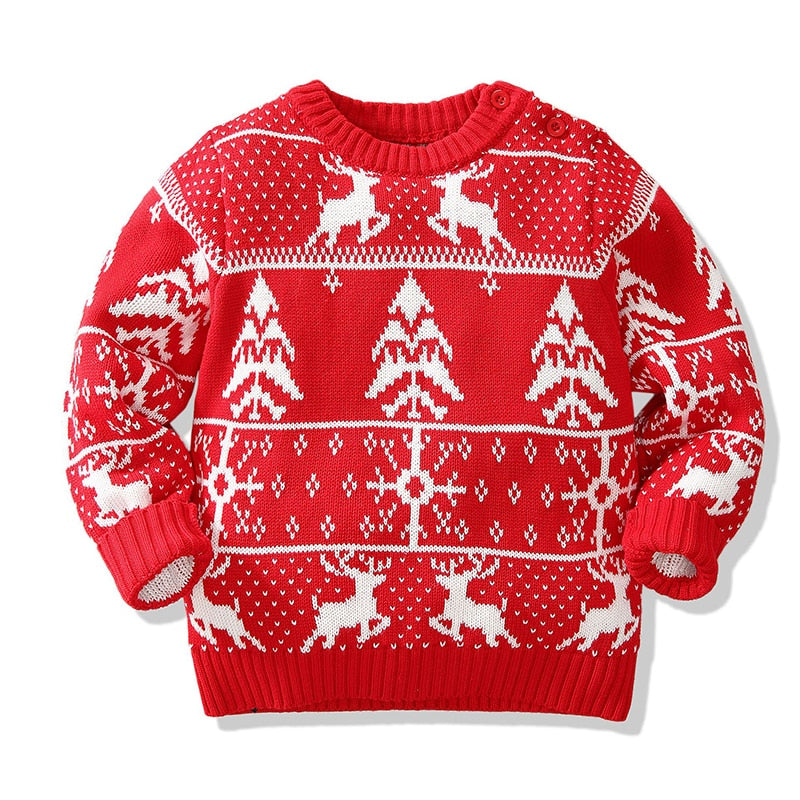 Molu Double Jacquard Snowflake Sweater for Kids