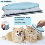 3-Pack Pet Hair Remover Set, Reusable Fur Removal Brush, Copper Head Deshedding Tool and Silicone Sawtooth Cleaner for Furniture Carpet and Clothes