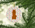 Merry Christmas Karelian Bear Dog Ceramic Ornament