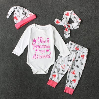 Pink Letter Bodysuit and Four-Piece Set