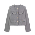 Fashion Casual Flip Trim Short Coat