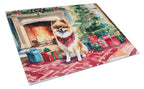 Pomeranian Cozy Christmas Glass Cutting Board