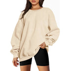 Women's Round Neck Long Sleeve Pullover Sports Hoodie | Streetwear