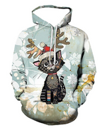 Christmas Snowman Digital Print Hoodie for Men & Women | Streetwear