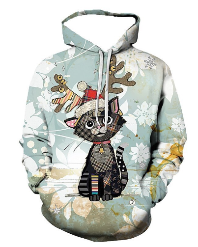 Christmas Snowman Digital Print Hoodie for Men & Women | Streetwear
