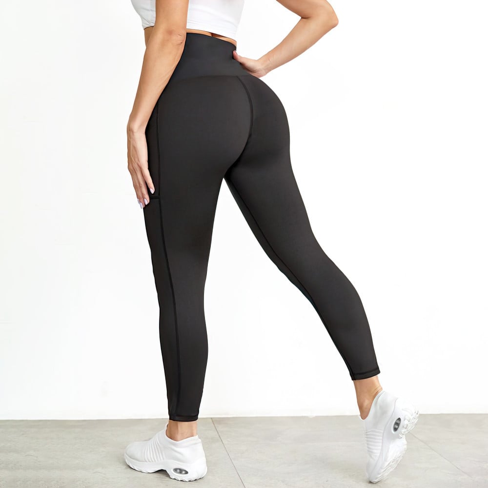 High Waist Fitness Pants with Pocket Corset Design