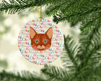 Somali Cat Christmas Ceramic Ornament