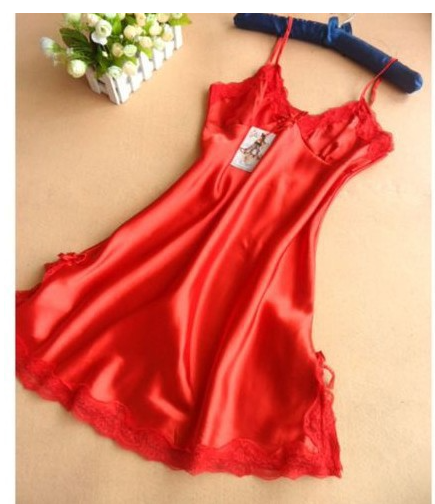 Women's V-Neck Nightgown with Bow - Elegant Lingerie (One Set)